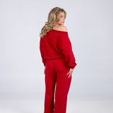 Off Shoulder Sweat Red Cherry
