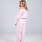 Off Shoulder Sweat Pink Milkshake