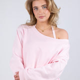 Off Shoulder Sweat Pink Milkshake