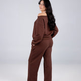 Off Shoulder Sweat Dark Chocolate