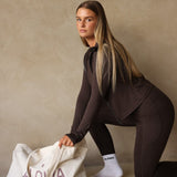 Active zip vest Dark truffle