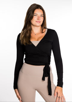 Alowa Wrap Top Black