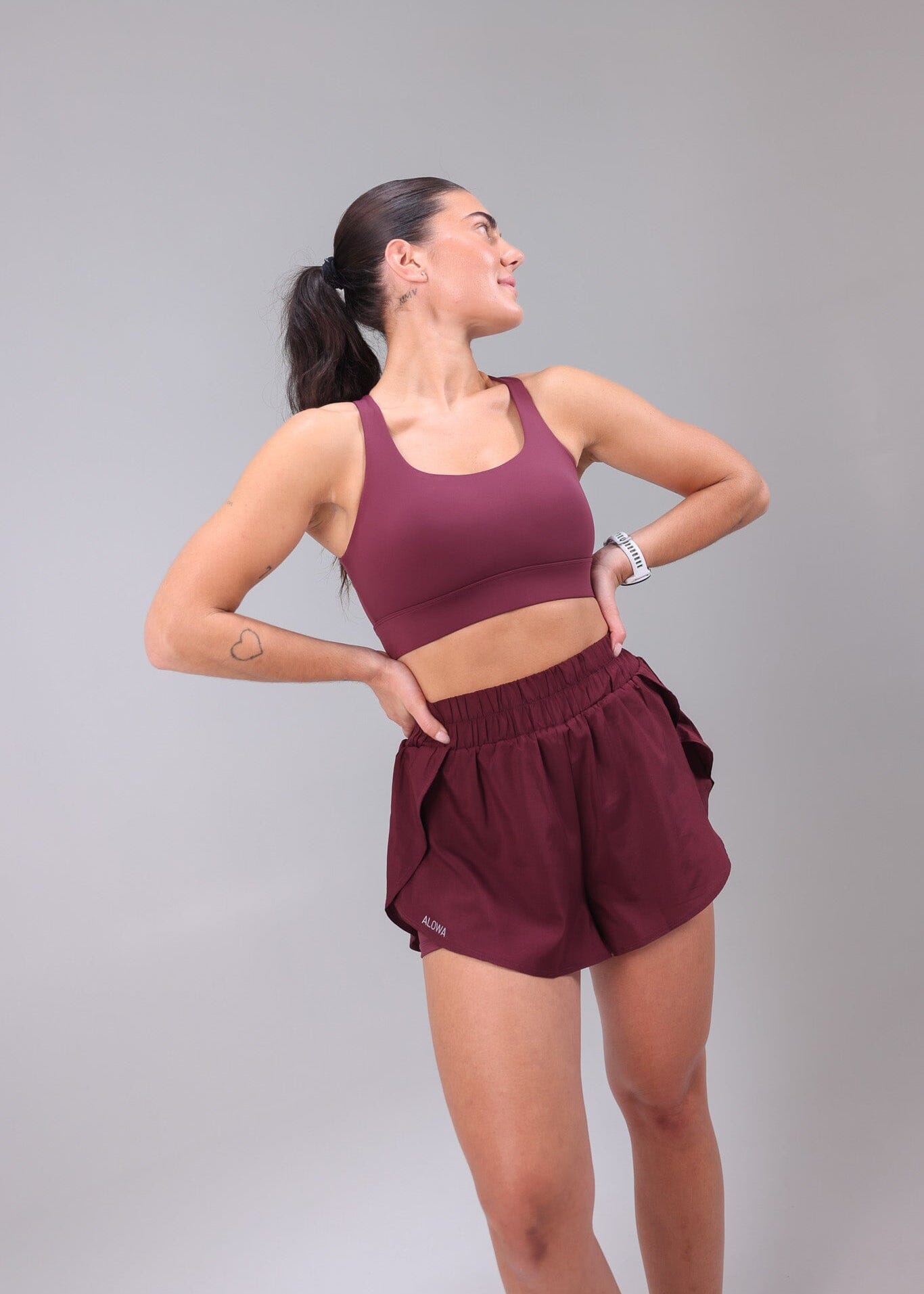 Megan Running Shorts Burgundy