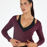 Alowa Wrap Top Burgundy