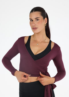 Alowa Wrap Top Burgundy