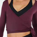 Alowa Wrap Top Burgundy