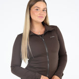 Active zip vest Dark truffle